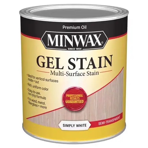 Gel Stain Semi-Transparent Simply White Oil-Based 1 qt Simply White Gel Stain Semi-Transparent Simply White Oil-Based 1 qt Simply White