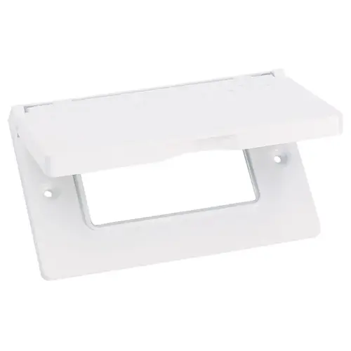 Horizontal GFCI Cover Rectangle Metal 1 gang Wet Locations White Horizontal GFCI Cover Rectangle Metal 1 gang Wet Locations White