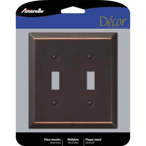 Century Wallplate, 4-15/16 in L, 4-9/16 in W, 2 -Gang, Steel, Aged Bronze - pack of 3 Century Wallplate, 4-15/16 in L, 4-9/16 in W, 2 -Gang, Steel, Aged Bronze - pack of 3