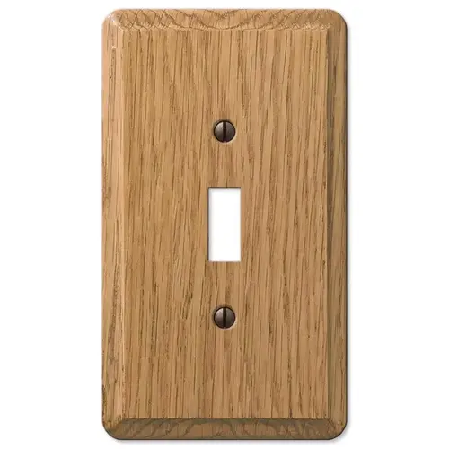 1-Gang Solid Oak Toggle Switch Wall Plate, Light Oak 1-Gang Solid Oak Toggle Switch Wall Plate, Light Oak