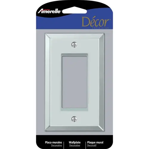 1-Gang Acrylic Rocker Decorator Wall Plate, Beveled Mirror Clear 1-Gang Acrylic Rocker Decorator Wall Plate, Beveled Mirror Clear