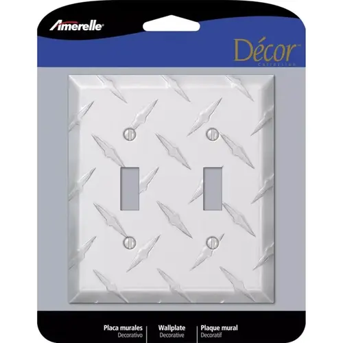Wall Plate Diamond Metallic 2 gang Stamped Aluminum Toggle Metallic Wall Plate Diamond Metallic 2 gang Stamped Aluminum Toggle Metallic