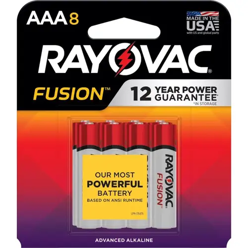 Fusion AAA (Triple A) Alkaline Batteries pack of 8 Fusion AAA (Triple A) Alkaline Batteries pack of 8