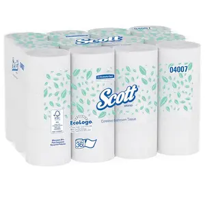 SCOTT 04007 Scott Essential Coreless Standard Roll Bath Tissue (36 Rolls) White