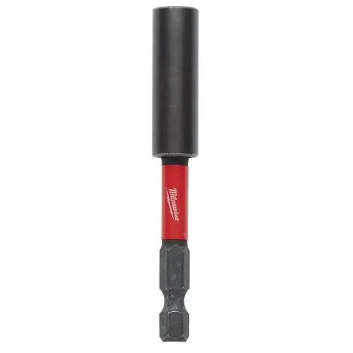 SHOCKWAVE Bit Holder with C-Ring, 1/4 in Drive, Hex Drive, 1/4 in Shank, Hex Shank, Steel Black