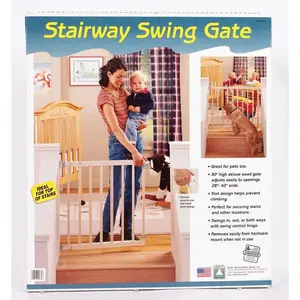North States 4630A Child Safety Gate White 30" H X 28-42" W Wood White