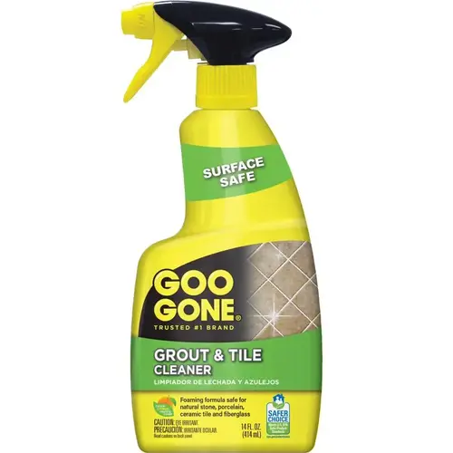 Grout and Tile Cleaner, 14 oz Bottle, Liquid, Citrus, Clear