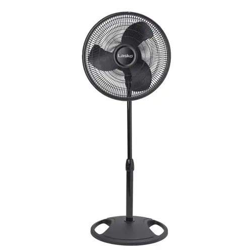 Pedestal Fan 48" H X 16" D 3 speed Oscillating Black