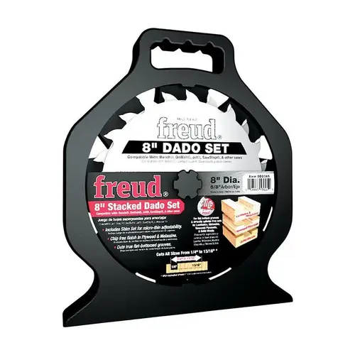 Dado Set 8" D X 5/8" TiCo Hi-Density Carbide 12 teeth Silver Dado Set 8" D X 5/8" TiCo Hi-Density Carbide 12 teeth Silver