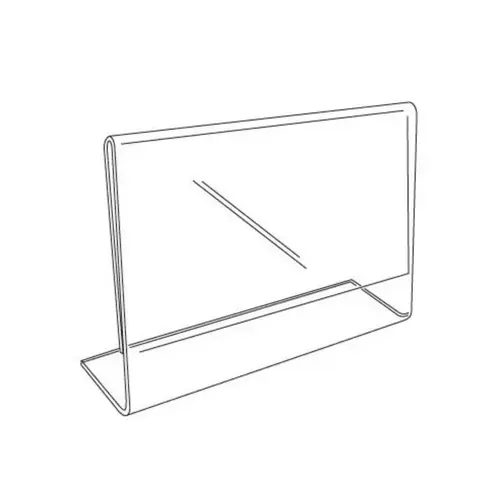 Slant Back Sign Holder 5-1/2" H X 1-7/16" W X 7-1/2" L Clear SLANT BACK Plastic Clear Slant Back Sign Holder 5-1/2" H X 1-7/16" W X 7-1/2" L Clear SLANT BACK Plastic Clear