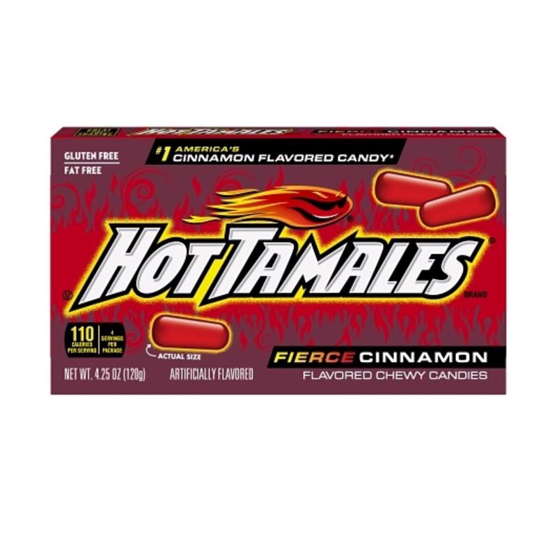Hot Tamales 762794 Hot Tamales Chewy Candy, Fierce Cinnamon, 4.25 oz Box