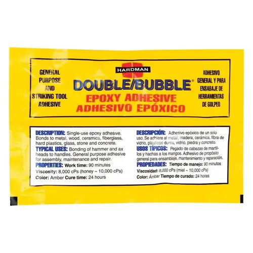 Adhesive Hardman Double/Bubble Medium Strength Epoxy 1 pk Adhesive Hardman Double/Bubble Medium Strength Epoxy 1 pk