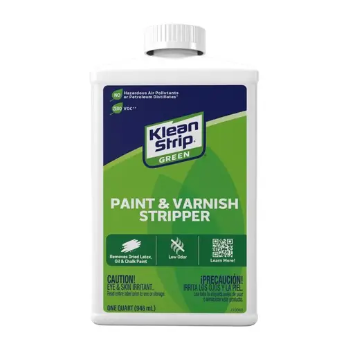 Green Paint and Varnish Stripper, Liquid, Mild, White, 1 qt Green Paint and Varnish Stripper, Liquid, Mild, White, 1 qt