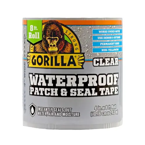 4 In. x 8 Ft. Waterproof Patch & Seal Repair Tape, Clear