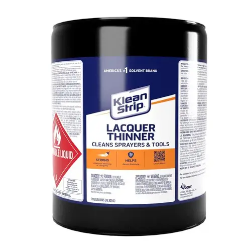 Lacquer Thinner, Liquid, Free, Clear, Water White, 5 gal, Can Lacquer Thinner, Liquid, Free, Clear, Water White, 5 gal, Can