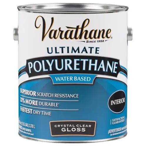 Polyurethane Ultimate Gloss Crystal Clear Water-Based 1 gal Crystal Clear - pack of 2 Polyurethane Ultimate Gloss Crystal Clear Water-Based 1 gal Crystal Clear - pack of 2