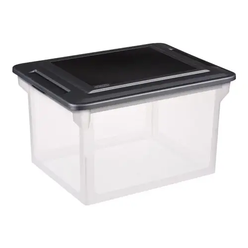 Storage Unit 11" H X 14" W X 18.5" D Stackable Black/Clear - pack of 4