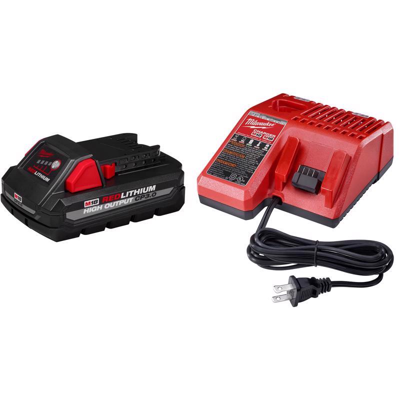 Milwaukee 48-59-1835 Battery and Charger Starter Kit M18 REDLITHIUM CP3.0 18 V 3 Ah Lithium-Ion Pair