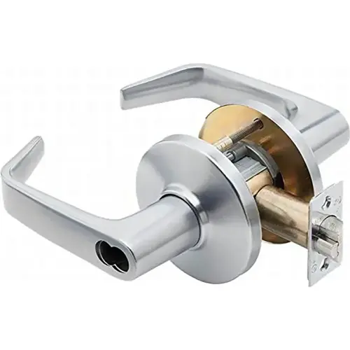 9K Series 2-3/4" Backset 7 Pin Storeroom 15 Lever and C Rose with ANSI Strike Less Core Satin Chrome Finish 9K Series 2-3/4" Backset 7 Pin Storeroom 15 Lever and C Rose with ANSI Strike Less Core Satin Chrome Finish