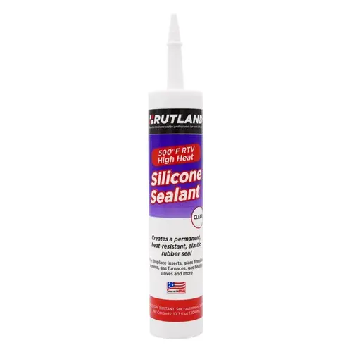 Rutland Silicone Sealant, Clear, 24 hr Functional Cure, 10.3 fl-oz, Cartridge