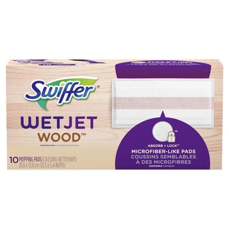 SWIFFER Swiffer WetJet 76562 Wood Mopping Pad Refill Microfiber White 80334571