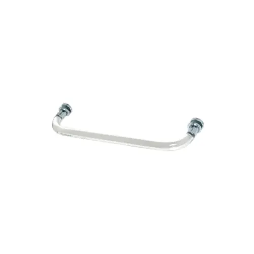 18" Acrylic Smooth Single-Sided Towel Bar with Polished Chrome Rings