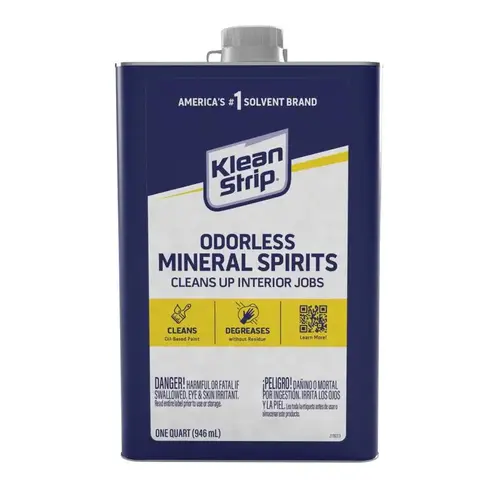 Mineral Spirit Thinner, Liquid, Aromatic Hydrocarbon, Clear, 1 qt, Can Mineral Spirit Thinner, Liquid, Aromatic Hydrocarbon, Clear, 1 qt, Can