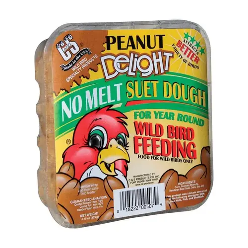 No Melt Suet Dough Delights Bird Suet, Peanut Flavor, 11.75 oz No Melt Suet Dough Delights Bird Suet, Peanut Flavor, 11.75 oz