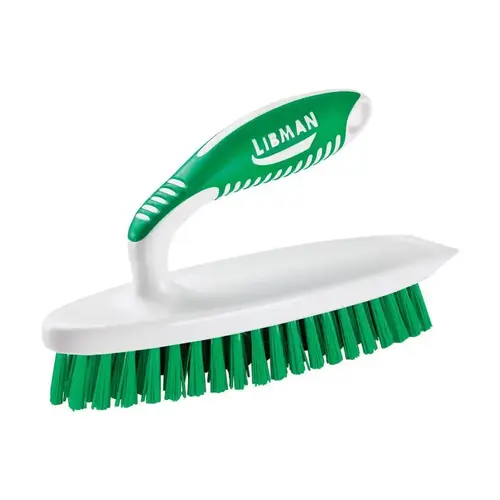 Scrub Brush, 1 in L Trim, PET, 7-1/2 in W Brush, 7-1/4 in OAL, White Scrub Brush, 1 in L Trim, PET, 7-1/2 in W Brush, 7-1/4 in OAL, White