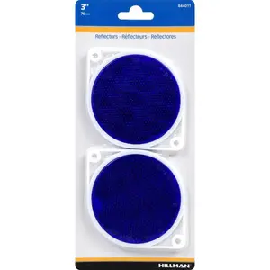 Hillman 844011-XCP6 Reflectors Round Blue Blu - 2 per pack x6 packs