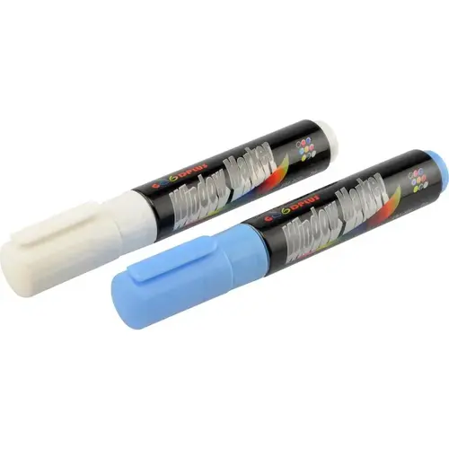 Liquid Chalk Window Marker Pens, Blue & White pair Liquid Chalk Window Marker Pens, Blue & White pair