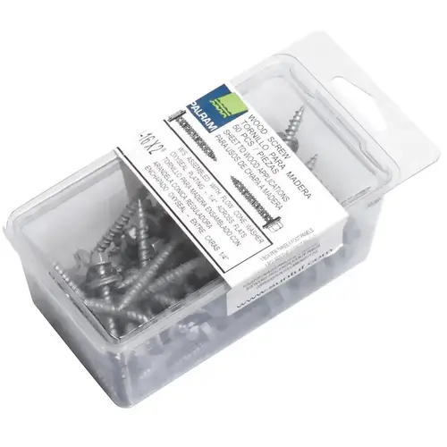 Screw, 2 in L, Coarse Thread, Hex Drive, Self-Drilling Point, Galvanized Steel - pack of 50