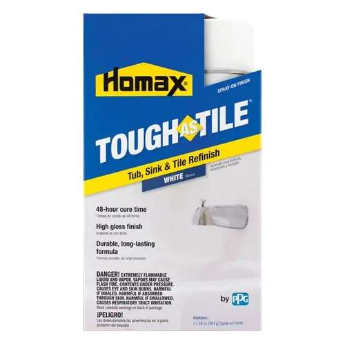Bathtub and Tile Refinishing Kit Tough As Tile Gloss White 32 oz White