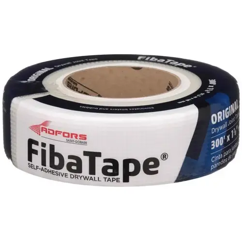 Drywall Joint Tape FibaTape 300 ft. L X 1-7/8" W Fiberglass Mesh White Self Adhesive Drywall Joi White Drywall Joint Tape FibaTape 300 ft. L X 1-7/8" W Fiberglass Mesh White Self Adhesive Drywall Joi White