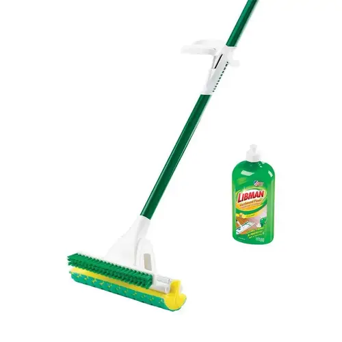 Roller Mop, 51 in OAL, Microfiber/Synthetic Mop Head, Steel Handle Green/White Roller Mop, 51 in OAL, Microfiber/Synthetic Mop Head, Steel Handle Green/White
