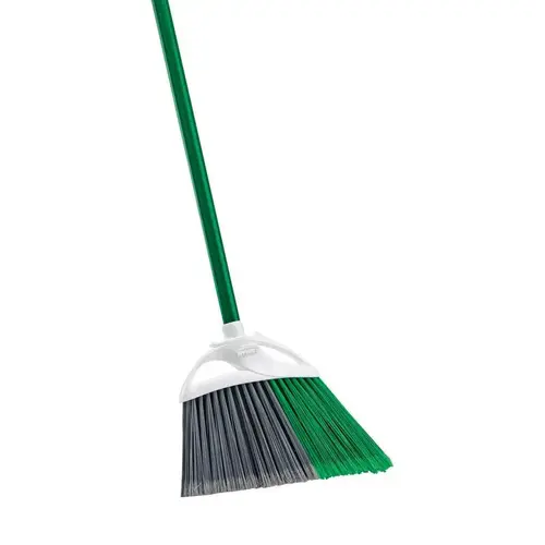 PRECISION ANGLE Series Broom, 13 in Sweep Face, 6 in L Trim, PET Bristle, 53 in L, Steel Green PRECISION ANGLE Series Broom, 13 in Sweep Face, 6 in L Trim, PET Bristle, 53 in L, Steel Green