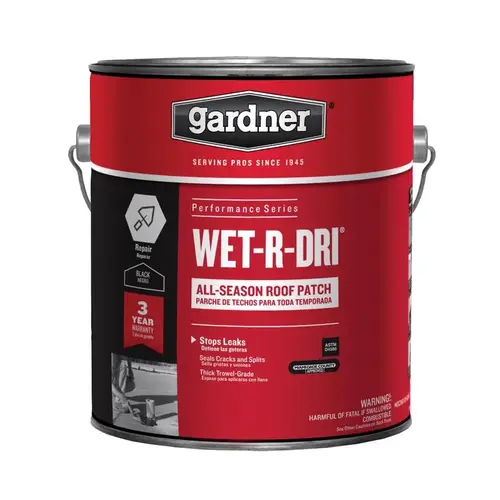 WET-R-DRI Series 0378-GA Roof Cement, 1 qt Black