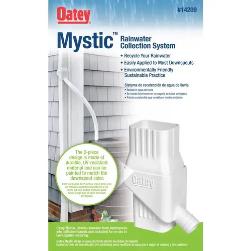 Rain Collection System Mystic 8" H X 4" W X 6" L White Plastic White Rain Collection System Mystic 8" H X 4" W X 6" L White Plastic White