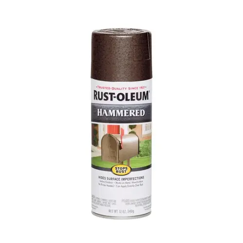 STOPS RUST Spray Paint, Hammered, Brown, 12 oz, Aerosol Can STOPS RUST Spray Paint, Hammered, Brown, 12 oz, Aerosol Can