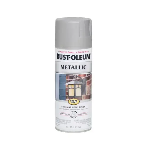 STOPS RUST 7277830 Metallic Spray Paint, Metallic, Matte Nickel, 11 oz, Aerosol Can STOPS RUST 7277830 Metallic Spray Paint, Metallic, Matte Nickel, 11 oz, Aerosol Can