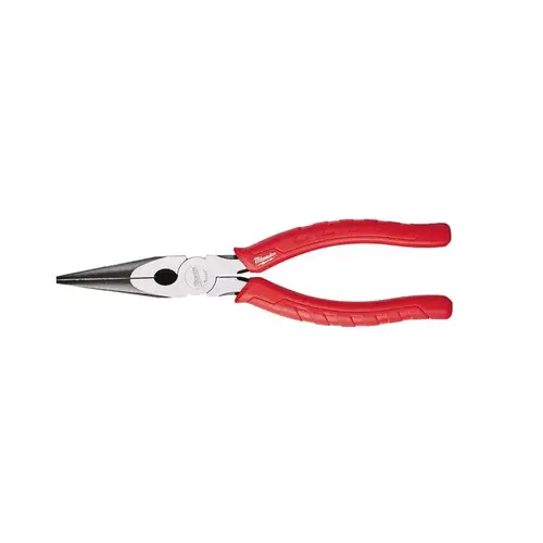 Plier, 8 in OAL, 3/8 in Cutting Capacity, 2-39/64 in Jaw Opening, Red Handle, Cushion-Grip Handle Plier, 8 in OAL, 3/8 in Cutting Capacity, 2-39/64 in Jaw Opening, Red Handle, Cushion-Grip Handle