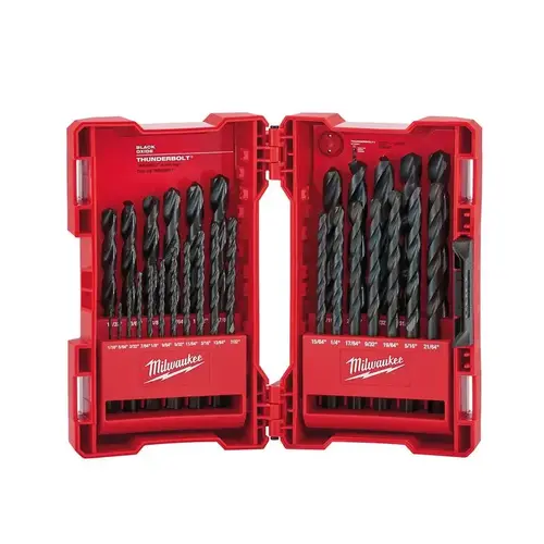 Drill Bit Set Thunderbolt Black Oxide 3-Flat Shank Drill Bit Set Thunderbolt Black Oxide 3-Flat Shank