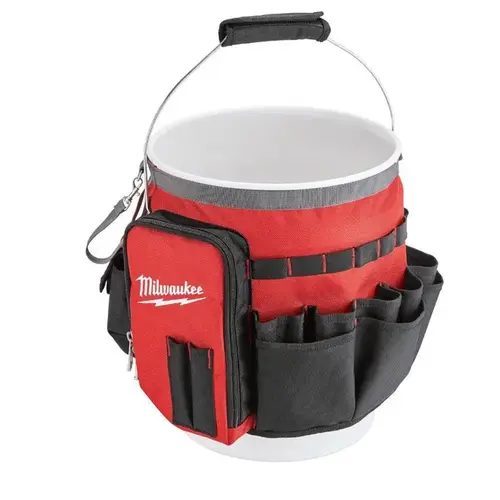 Bucket Organizer Wrap, 2.17 in W, 10.04 in D, 13.39 in H, 34-Pocket, Nylon, Red