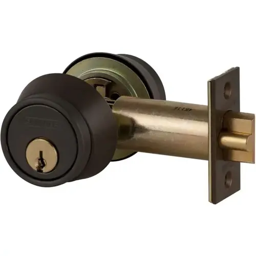 Double Cylinder 6 Pin Deadlatch Deadbolt with 12103 Latch 10001 Strike Oil Rubbed Bronze Finish Double Cylinder 6 Pin Deadlatch Deadbolt with 12103 Latch 10001 Strike Oil Rubbed Bronze Finish
