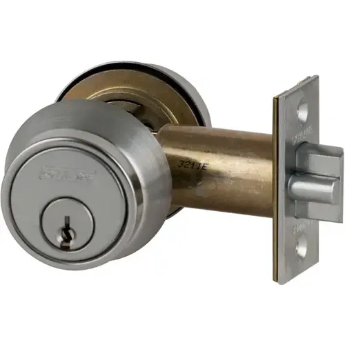 Double Cylinder 6 Pin Deadlatch Deadbolt with 12103 Latch 10001 Strike Satin Chrome Finish Double Cylinder 6 Pin Deadlatch Deadbolt with 12103 Latch 10001 Strike Satin Chrome Finish