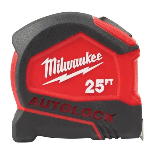 25 ft. Compact Auto Lock Tape Measure Black/Red 25 ft. Compact Auto Lock Tape Measure Black/Red