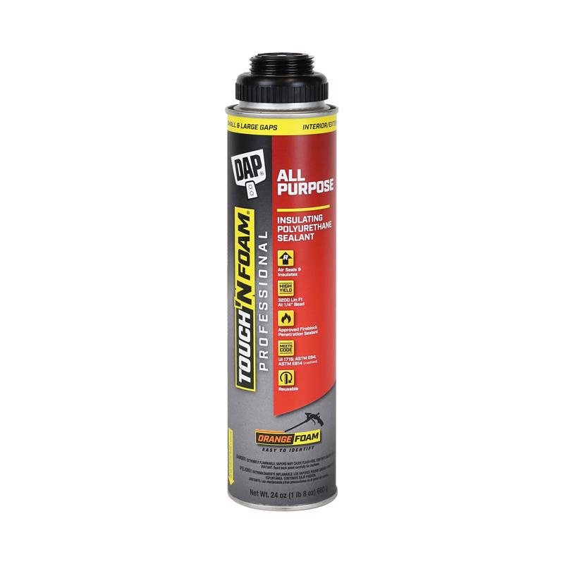 DAP GLOBAL INC 7565002420 Professional Series 4006002420 Foam Sealant, Bright Orange, 24 oz Can
