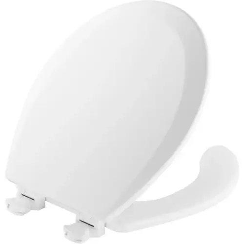 Toilet Seat Round White Enameled Wood Gloss
