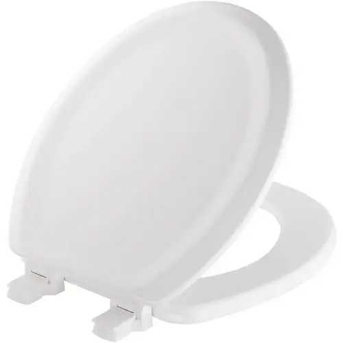 Toilet Seat Traditional Round White Enameled Wood Gloss Toilet Seat Traditional Round White Enameled Wood Gloss