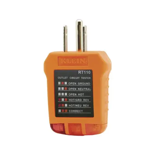 Klein Tools Receptacle Tester Yellow Klein Tools Receptacle Tester Yellow